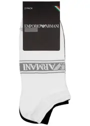Emporio Armani Logo-intarsia Cotton-blend Sneaker Socks - set of two - Black - S/M S/M S/M S/M