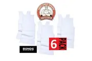 6 x Bonds Boys White Chesty Singlet Kids Cotton Underwear Vest Tank Top