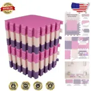 40-Pack Pink EVA Foam Mat Tiles - Stylish Interlocking Play & Exercise Solution