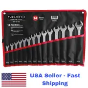 METRIC COMBINATION WRENCH SET - 14 Pcs 7mm - 24mm, Chrome Vanadium Steel.