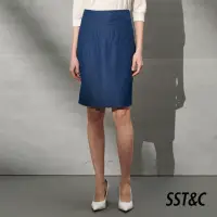在飛比找momo購物網優惠-【SST&C 最後65折】丹寧藍造型鉛筆西裝裙7462203