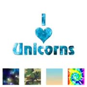 I Love Unicorns - Vinyl Decal Sticker - Multiple Patterns & Sizes - ebn1207