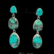Sterling Silver Morencie Teardrop earrings by Billy Jaramillo 3"l