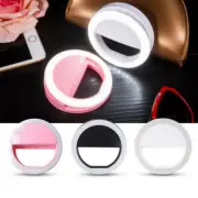 Clip-On Selfie Ring Light - rechargable - fits any phone/tablet/computer (PINK)