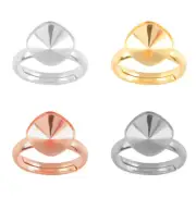 Sterling Silver Adjustable Ring Base for Gluing Square Crystals 10mm, 12mm