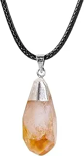 [Generic] Citrine Necklaces For Women - Pendant Necklace Sacred Geometry | Natural Crystal Pendants, Stylish Jewelry Energy Necklaces, Valentine's Day Birthday Energy Crystal Jewelry Gemstone Collection, 1,