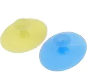 VICASKY 2pcs Silicone Facial Scrubber Handheld Cleansing Brush Mat for Gentle Exfoliation Small Sky Blue Light Yellow for Womens Daily Skincare Routine
