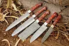 5 Pcs Handmade High Damascus Steel kitchen steak knife, chef knives set, JW-5013