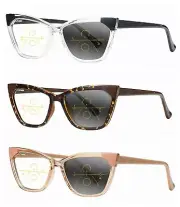 Multifocal Progressive Cat Eye Transition Photochromic Reading Glass Near Far