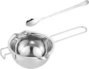 MUELODSIC 1Set Stainless Steel Melting Pot for Chocolate Butter and Cheese Capacity Kitchen Essential with Pour Spouts for Candy and Candle Making