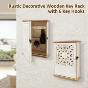 Wood Key Holder Storage Box Wall Mounted Key Cabinet Key Rack for Home✇