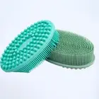 Bath Brush Scalp Massager Body Scrubber Wash Comb Silicone Bristles Handheld ]