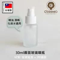 在飛比找Yahoo!奇摩拍賣優惠-現貨【30ml霧面玻璃噴瓶】台灣製-霧面遮光玻璃瓶身+白噴頭