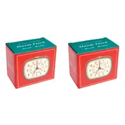 2x Rex London Retro Style Alarm Clock Indoor Home Tabletop/Bedside Decor Red