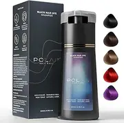 PolarHair Dye Shampoo, PolarHaircare Instant Dye Shampoo, H.air D-ye Sham-poo 3 in 1 for Gray H-air, Color Sham-poo Hair D-ye for Ha-ir Coverage, Keeping Ha-ir Healthy and Shiny (Black)