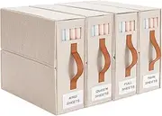 Foldable Sheet Organizer 4 Pack; Storage Box for Sheets with Windows (Queen & King Size), Beige