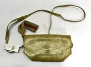 Anthropologie Green Clutch Purse Handbag Magnetic Clasp Closure Zip Bag