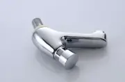 Chrome Time Delay Faucet Touch Press Auto Self Closing Only Cold Saving Tap
