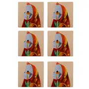 6x Maxwell & Williams Pete Cromer 9.5cm Tile Ceramic/Cork Cup Coaster Orangutan