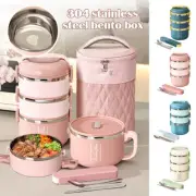2/3layer Lunch Box Stainless Steel Insulated Bento Food Container Storage Picnic