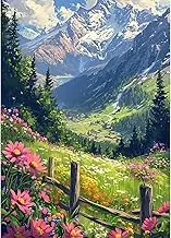 HEIBAGO Landscapes 5D Diamond Painting, Flowers Full Drill Diamond Painting Sets for Adults Beginners, DIY Cross Embroidery Diamond Art Mountains Diamond Art Pictures for Home Wall Decor 30 x 40 cm