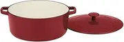 [Cuisinart] CI670-30CR Chef's Classic Enameled Cast Iron 7-Quart Round Covered Casserole, Cardinal Red