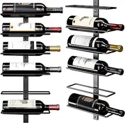 B4Life Wine Rack Wall Mounted - 12 Bottle Wall Wine Rack, Metal Wall Mount Wine Rack for Wine Bottles Liquor Champagne, Heavy Duty Wine Storage Display Holder Rack for Home Bar Wine Cellar