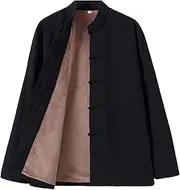 [YUUSONSM] Tang Suit, Chinese Suit for Men Kung Fu Clothing Thick Warm Cotton Linen Winter Tops Martial Traditional Uniforms