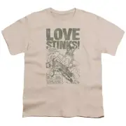 Green Lantern Love Stinks Kids Youth T Shirt Licensed DC Comics Tee Cream