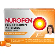 Nurofen For Children 7+ Yrs Chewable Ibuprofen Orange 12 pack