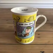 Danbury Mint Peanuts by Charles Schulz Calendar Mug Snoopy Coffee Cup August