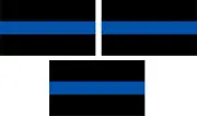 Thin Blue Line decals set of 3 relfective decals 3" x 1.8" Outdoor Reflective