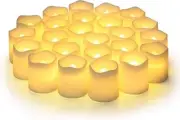 Flickering Flameless Votive Candles with Timer, 24 Pack 15 Warm White-24Pcs