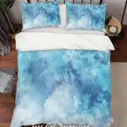 3D Blue Watercolor Quilt Cover Set Bedding Set Pillowcases 11