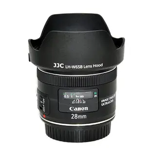 又敗家JJC佳能Canon副廠EW-65B遮光罩相容原廠LH-W65B適EF 24mm 28mm f1.8 IS USM