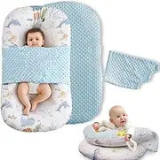 Baby Lounger - Baby Lounger for Newborn - Baby Lounger Pillow - Soft 100% Cotton - Baby Nest - Infant Lounger - Baby Pillow for Newborn - Newborn Lounger - Bassinet Mattress (Baby Blue)