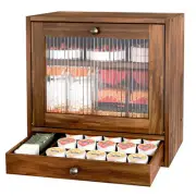 3-Tier Rustic Wooden Bread Box - Farmhouse Kitchen Countertop Organizer with ...