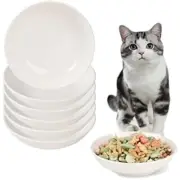 Set of 6 Minimalist Ceramic Cat Dishes - Whisker-Friendly Feeding Bowls