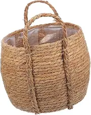 Toyvian Lining Flower Basket Woven Storage Basket for Organizing Indoor Plants Decorative Flowerpot for Home Balcony and Patio
