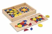 Melissa & Doug: Wooden Pattern Blocks and Boards