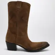 [Prada] Tobacco colored suede ankle boots 39 IT Brown