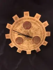 Legend of Zelda of Gate of Time Stained Wood Laser Cut Clock