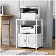 Multi-Layer Copier Storage Shelf Storage Large Printer Rack Floor Standing Household Display Racks Cabinet with Door