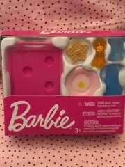 Barbie Breakfast In Bed Food Accessory Set Tray Waffle Honey Plate Pitcher NEW