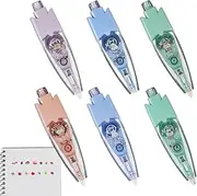 Press Type Decorative Pen,Pens For Girls | 6X Refillable Highlighter, Correction Lace Pencil For Student Art Projects Journaling Planner Decorating Easter