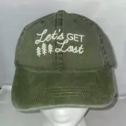 “LET’S GET LOST” _ hiking _ camping _ wilderness 100% cotton adjustable cap OSFM