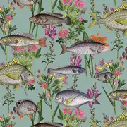 Holden Decor Lagoon Fish Wallpaper Holden Teal