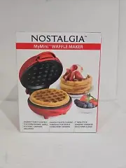 NEW! Nostalgia My Mini Personal Electric Waffle Maker 5" - Red