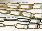 1yd Embossed 10 gauge Spanish Style Chandelier Chain ~ Brass & Ant. Brass Finish