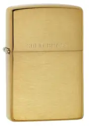 Zippo 204, Classic Brushed Solid Brass Finish Lighter, (PL) Pipe Insert